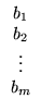 $\displaystyle \begin{array}{c}
b_1\\ b_2\\
\vdots\\
b_m\end{array}$