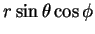 $\displaystyle r\sin{\theta}\cos{\phi}$