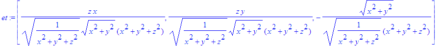 et := [1/(1/(x^2+y^2+z^2))^(1/2)/(x^2+y^2)^(1/2)*z*...