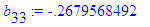 b[33] := -.2679568492