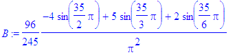 B := 96/245*(-4*sin(35/2*Pi)+5*sin(35/3*Pi)+2*sin(3...