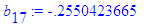 b[17] := -.2550423665