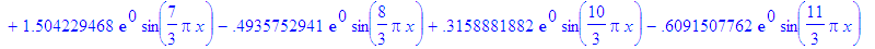 ser := 73.70724392*exp(0)*sin(1/3*Pi*x)-7.897204706...