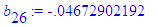 b[26] := -.4672902192e-1